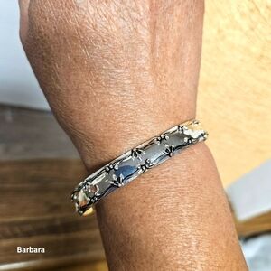 Vintage Avon Floral Relief Silver-plated 3/4 Cuff Bracelet